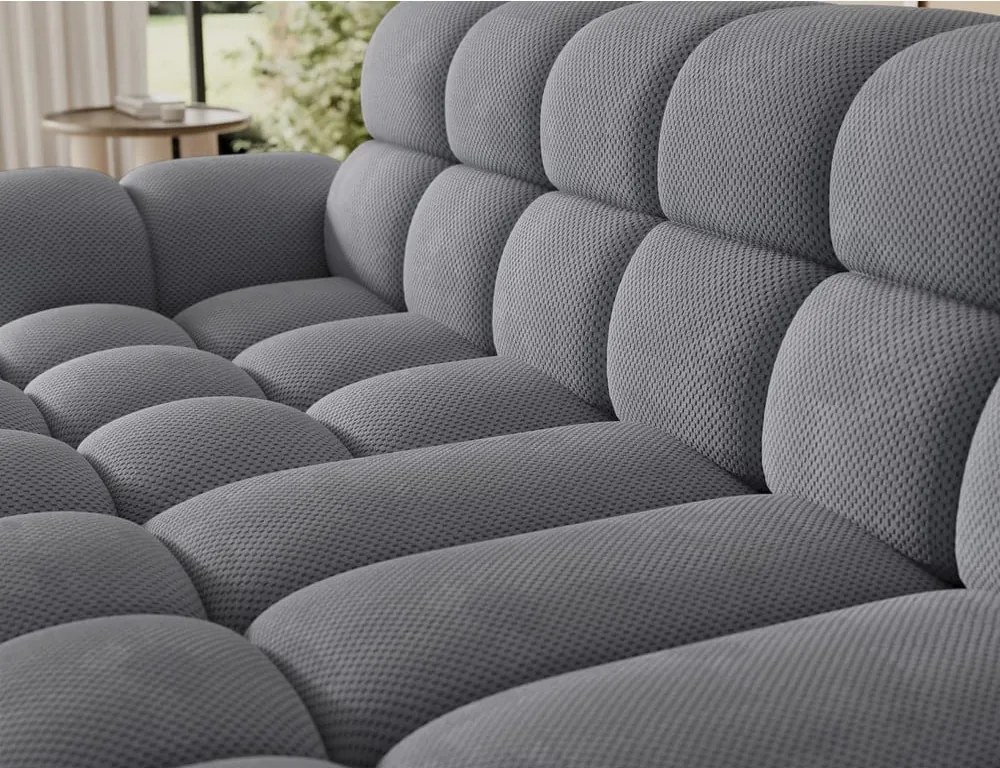 Szürke kinyitható sarokkanapé (bal oldali-heverő résszel) Ceedro – ELTAP