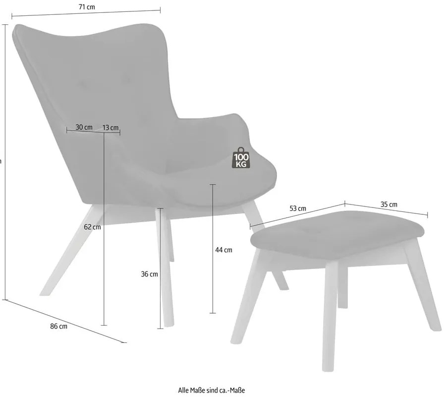 Piros bársony fotel lábtartóval Niko – Ropez