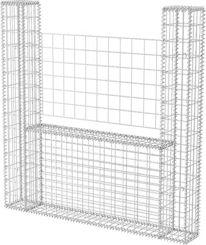 vidaXL U-alakú horganyzott acél gabion kosár 160 x 20 x 150 cm