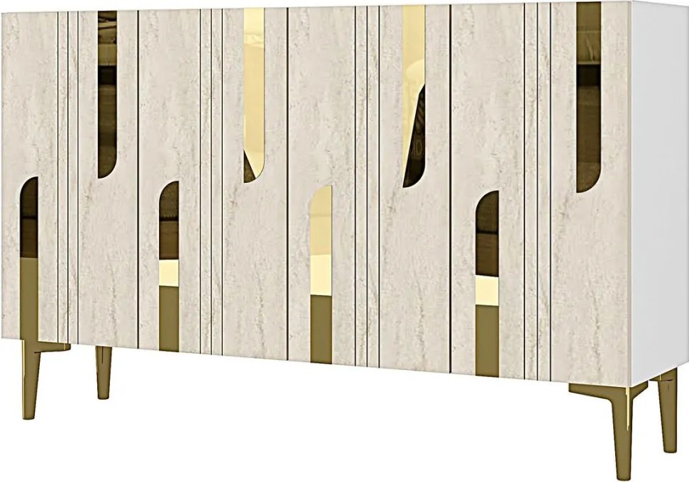 Nota 120 - White, Travertine, Gold