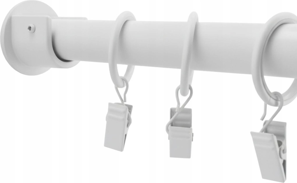 Fém Üreges Függönykarnis 19 mm Fehér 160 cm-es kerekekkel