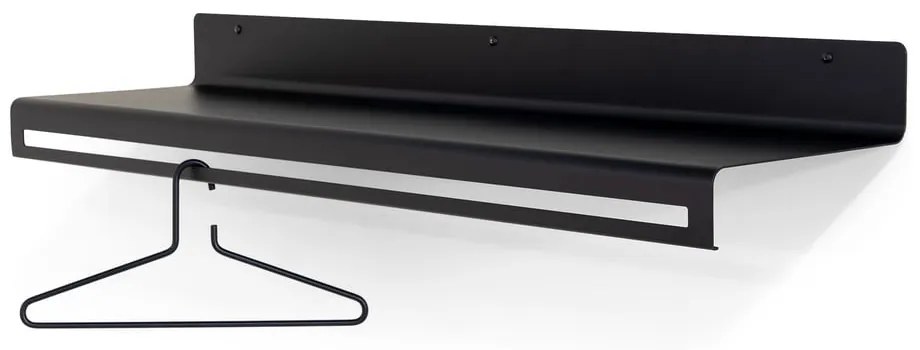 Fekete fém fali fogas polccal 120 cm Sway – Spinder Design