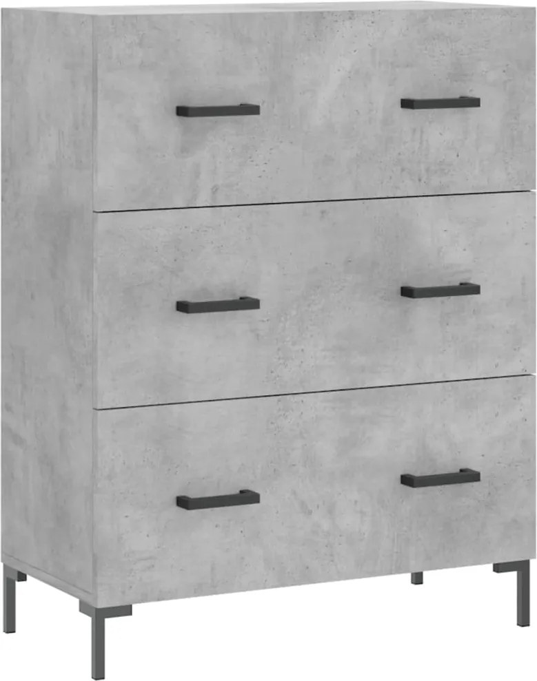 vidaXL betonszürke szerelt fa tálalószekrény 69,5 x 34 x 90 cm