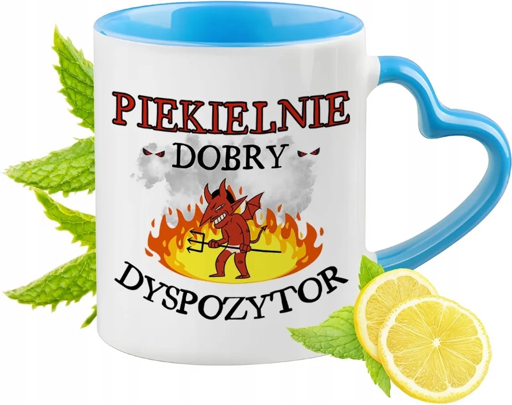 Diszpécsernek Kék Bögre Szív Alakú Füllel Ajándék