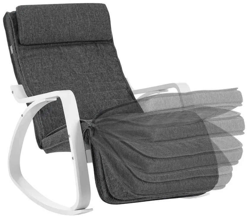 Hintaszék nyírfából, relaxációs szék 5 Fokban Állítható Lábtartó