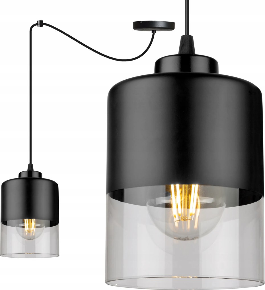 Mennyezeti Lámpa Lógó Csillár Szimpla Pók Fekete Üveg Loft