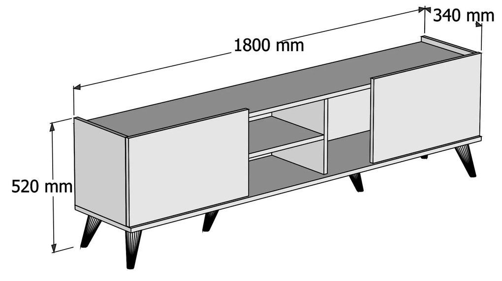 TV asztal/szekrény Emir (dió + fekete). 1072296