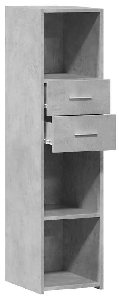 betonszürke szerelt fa magasszekrény 30 x 42,5 x 124 cm