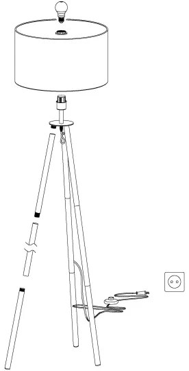 Eglo 49156 - BIDFORD állólámpa 1xE27/60W/230V