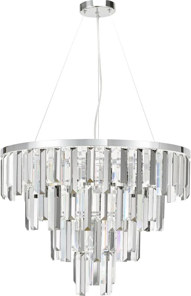 Dar Lighting glamour kristály modern függeszték fuentes csiszolt króm darfue0550