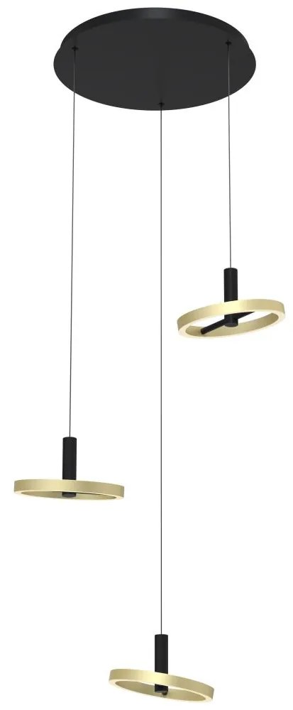 Wofi 5016-304 - LED Dimmelhető csillár zsinóron BREST LED/26W/230V fekete/arany