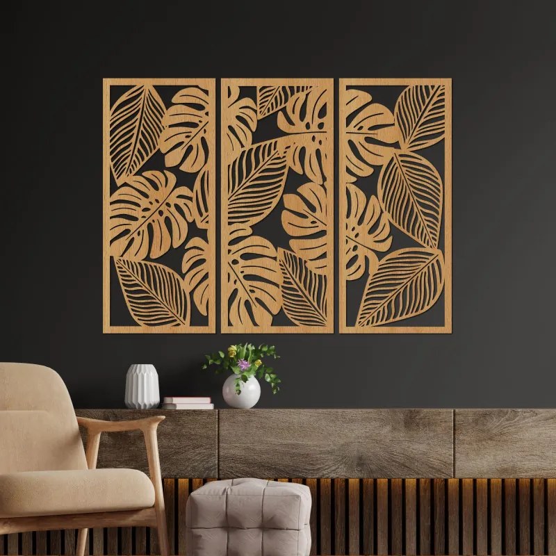 Háromrészes monstera falfestmény | LAJFEN