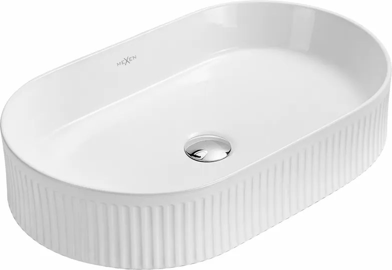 Mexen Grovo bordás munkalapra szerelhető mosdó 57 x 36 cm, fehér - 22305700