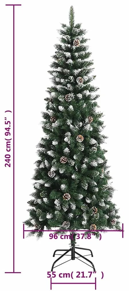zöld PVC műkarácsonyfa állvánnyal 240 cm