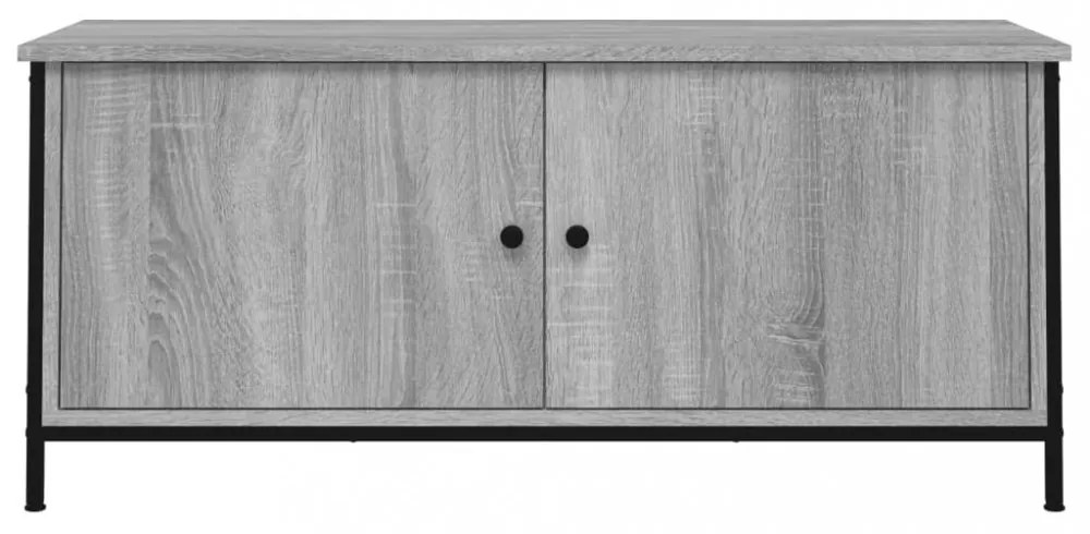szürke sonoma színű szerelt fa TV-szekrény ajtókkal 102x35x45cm