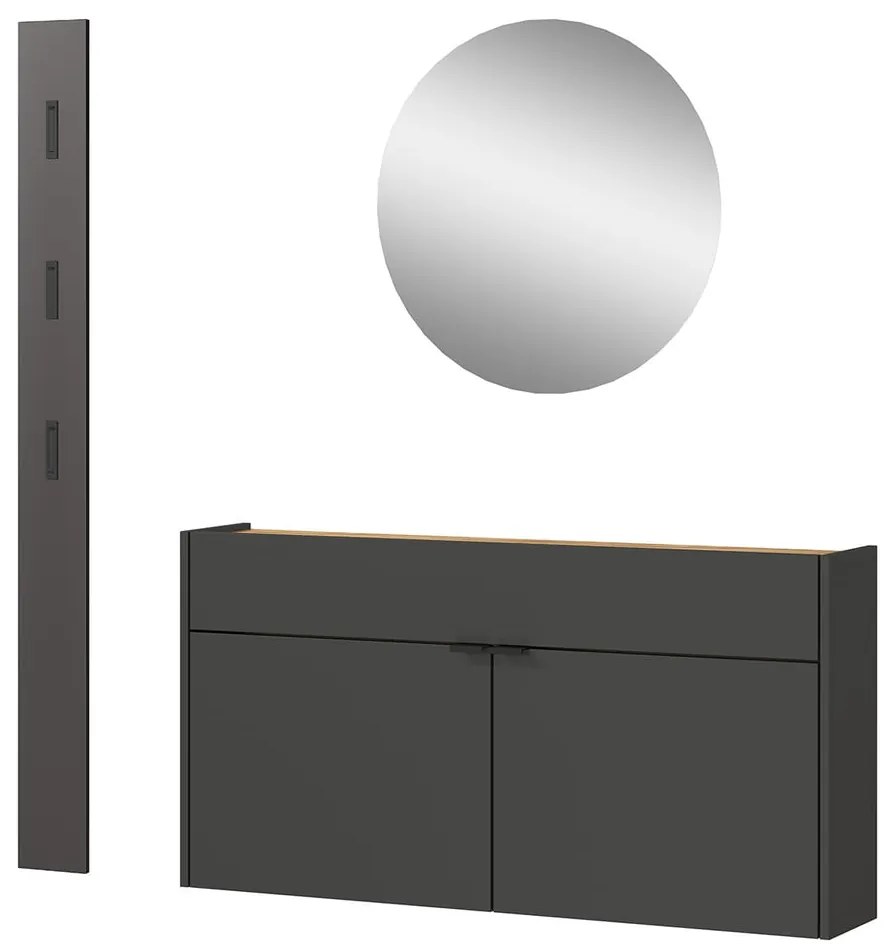 Antracitszürke-natúr színű előszoba bútor Ameca – Germania