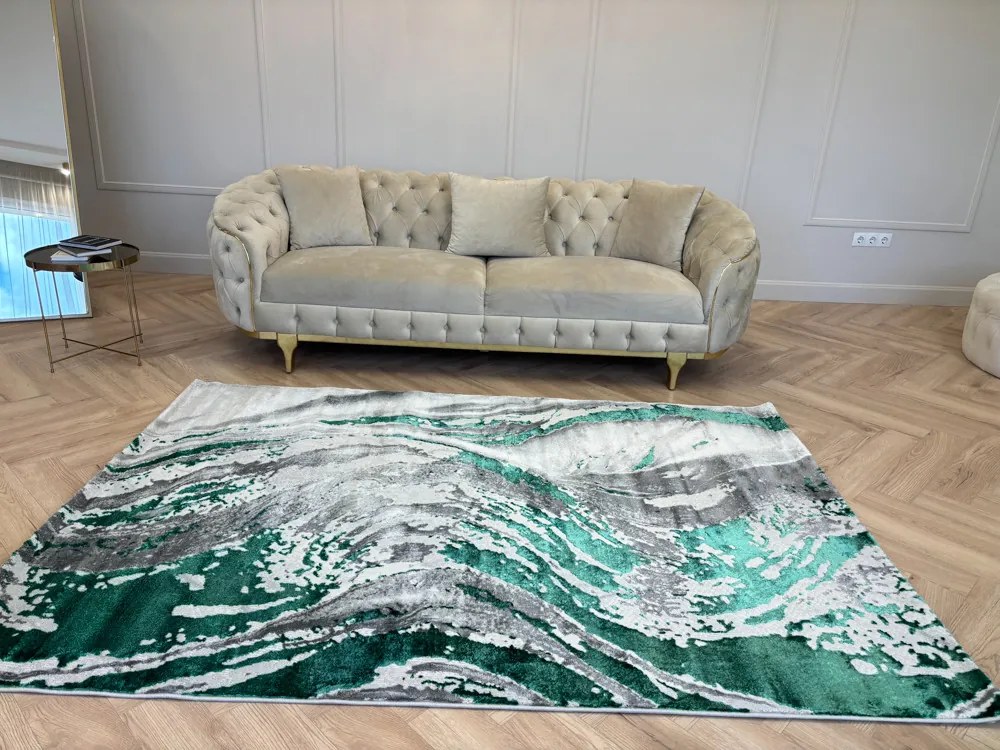 Sunset fehér-zöld design szőnyeg 80x250