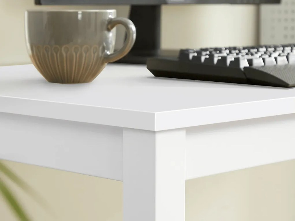 Fehér étkezőasztal fehér asztallappal TESSA 120x60 cm