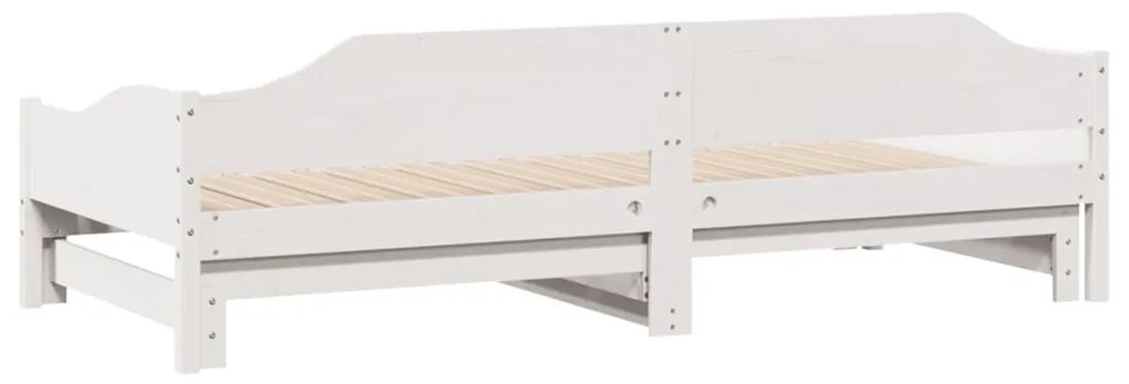 fehér tömör fenyőfa kihúzható kanapéágy 90 x 200 cm