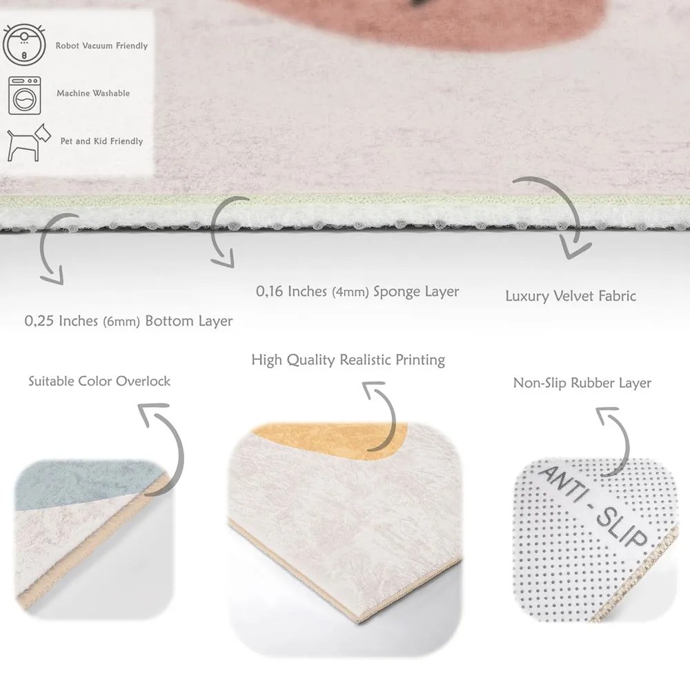 Krémszínű mosható futószőnyeg 80x200 cm Illustrated Autumn – Mila Home