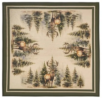 Karácsonyi asztalterítő 90x90 cm pamut Bosco incantato szarvas