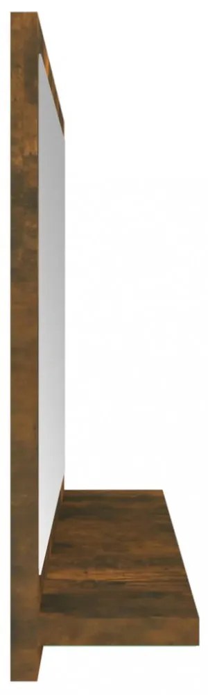 füstös tölgy színű szerelt fa fürdőszobatükör 40x10,5x37 cm