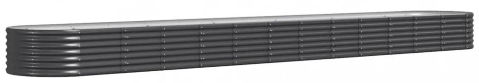 antracitszürke horganyzott acél kerti magaságyás 512x80x36 cm