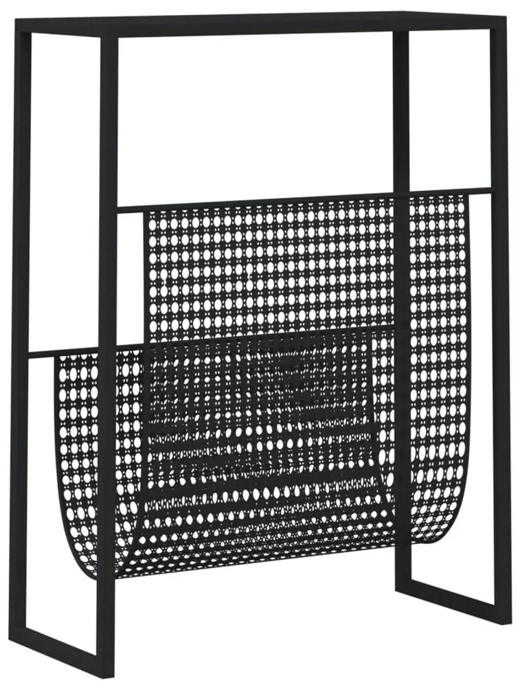 fekete acél újságtartó állvány 35 x 15 x 45 cm