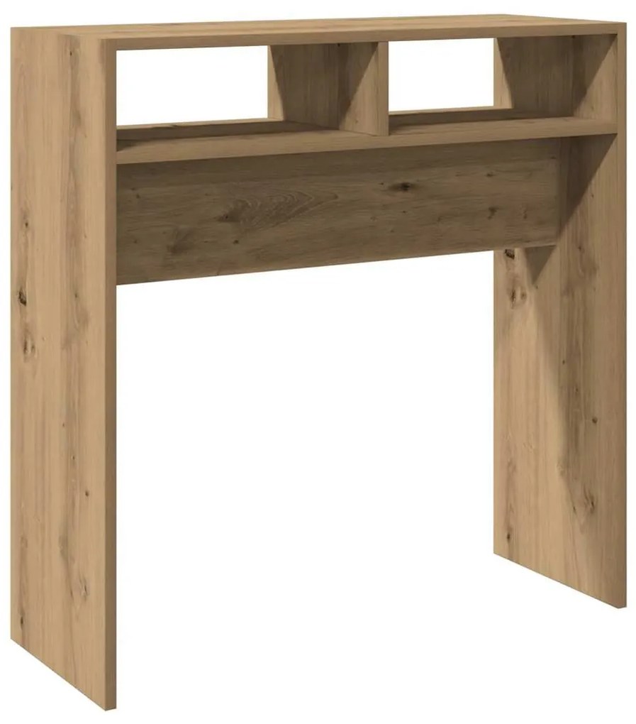 kézműves tölgy színű szerelt fa dohányzóasztal 78 x 30 x 80 cm