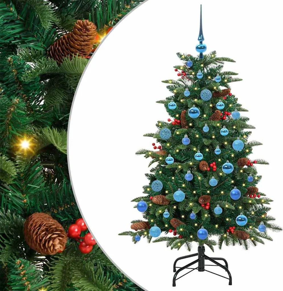 vidaXL Mű karácsonyfa 150 LED-del Zöld 150 cm PVC és Fém és Műanyag