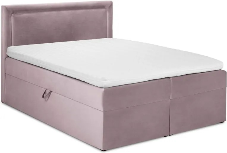 Yucca rózsaszín bársony kétszemélyes ágy, 160 x 200 cm - Mazzini Beds