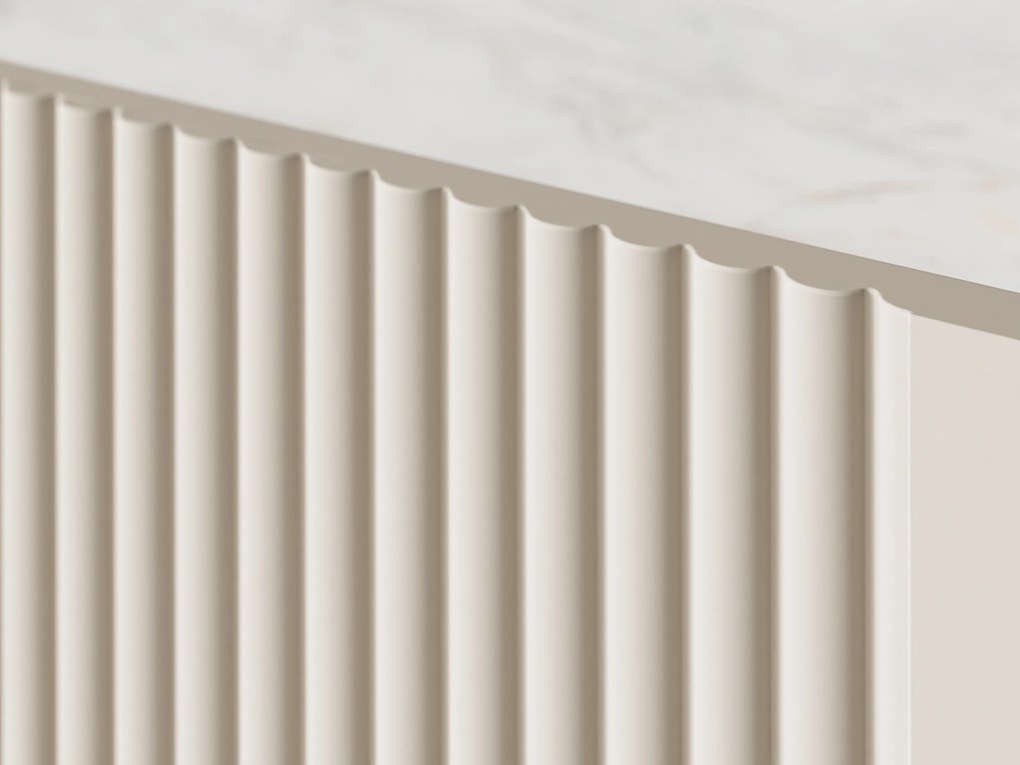 Malmi asztal fiokokkal és fém lábakkal - kasmír / fekete bianca / fekete lábak