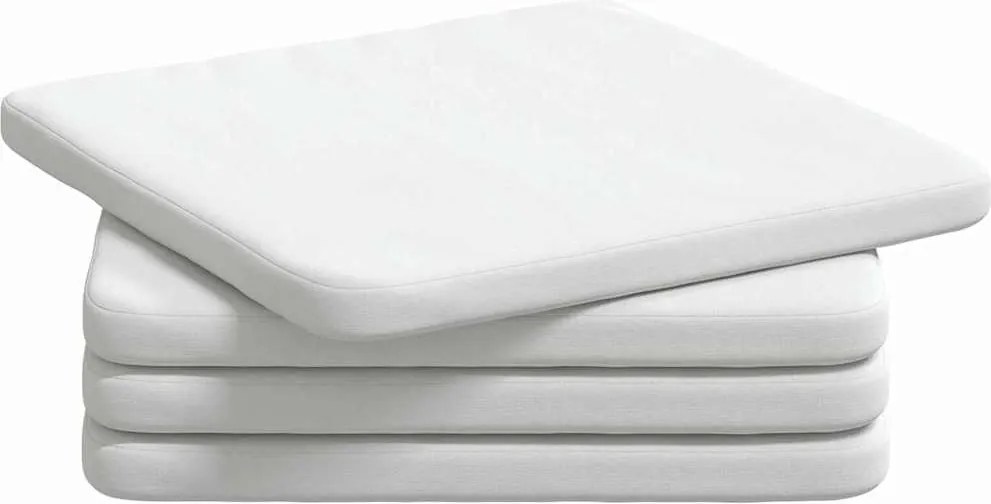 vidaXL Ülőpárnák 4 pcs Fehér 40 x 40 x 3 cm szövet