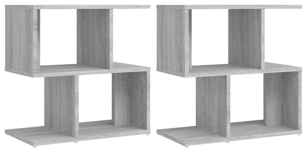 2 db szürke sonoma színű fa éjjeliszekrény 50 x 30 x 51,5 cm