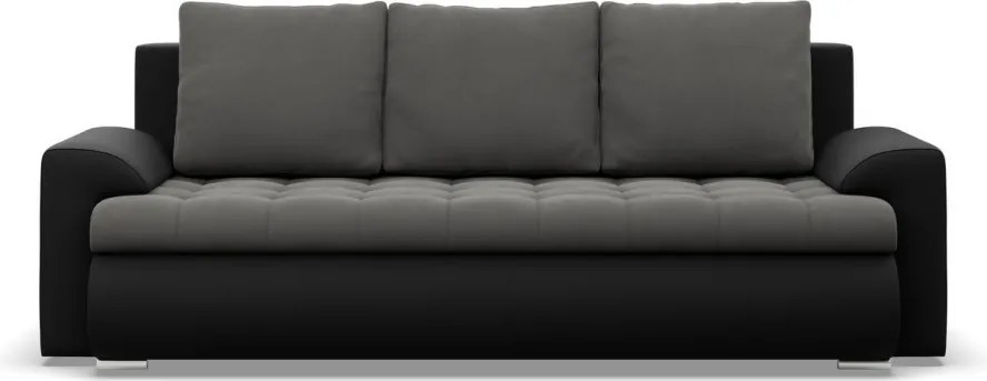 Tokio kanapéágy, bársony + műbőr, szürke - fekete