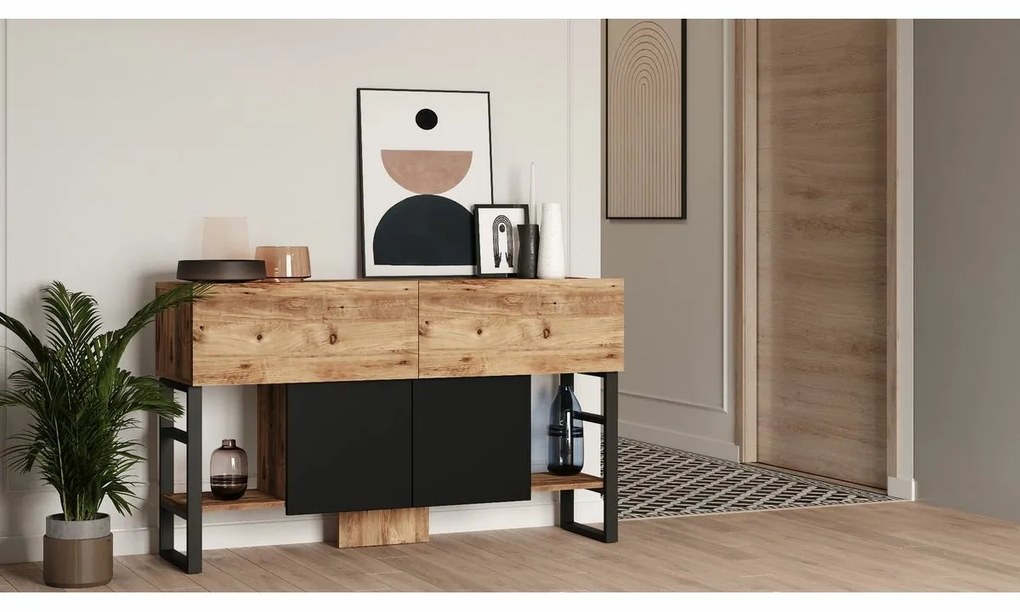 Miam Atlantic Pine tárolóasztal szekrénnyel