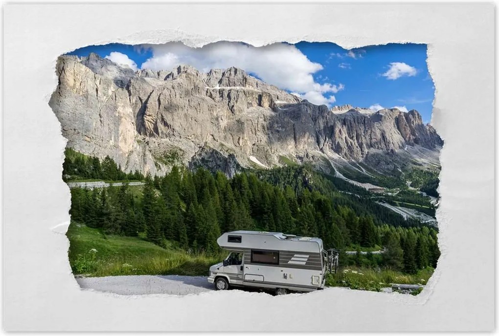 Poszterek 90x60 Utazás lakóautóval a hegyekbe