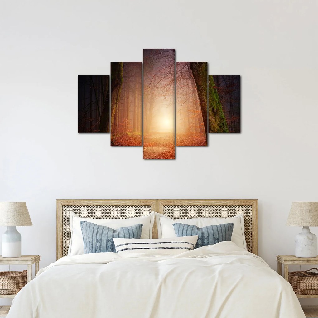 Őszi erdő képe a ködben (150x105 cm)