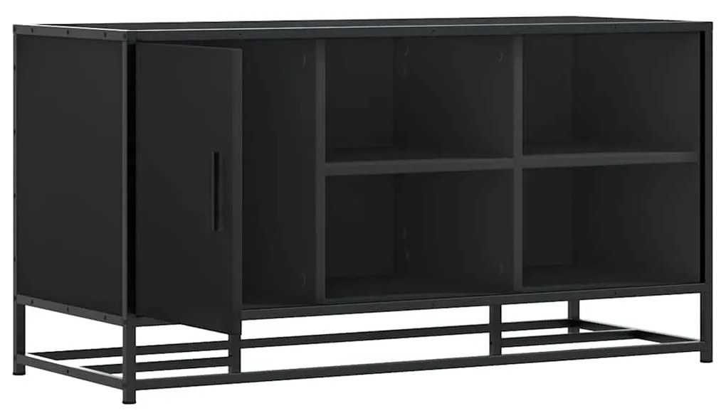 Cipőpad Fekete 100x40x53,5 cm Fából és fémből készült pad