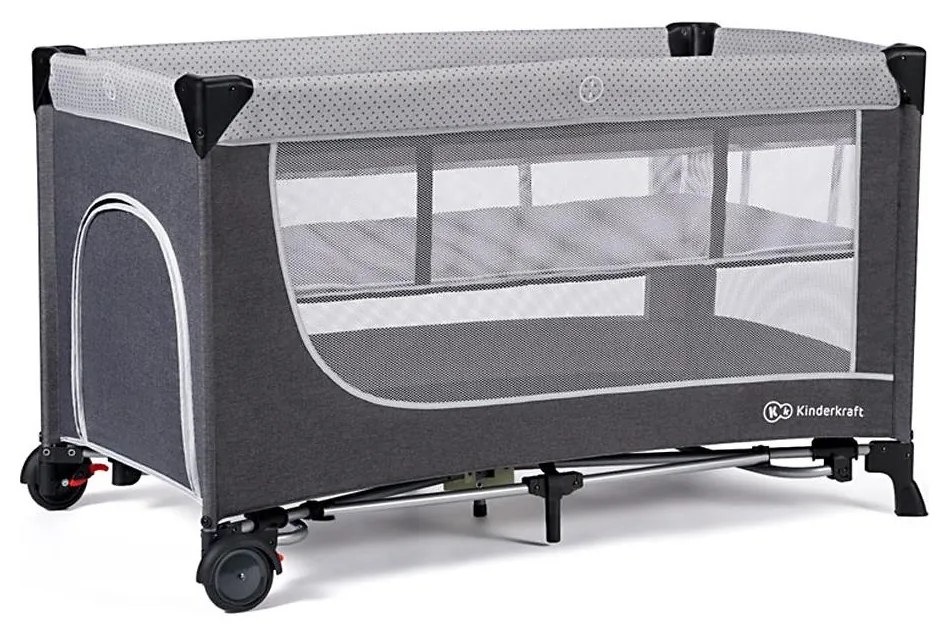 KINDERKRAFT SELECT - Utazó kiságy LEODY szürke