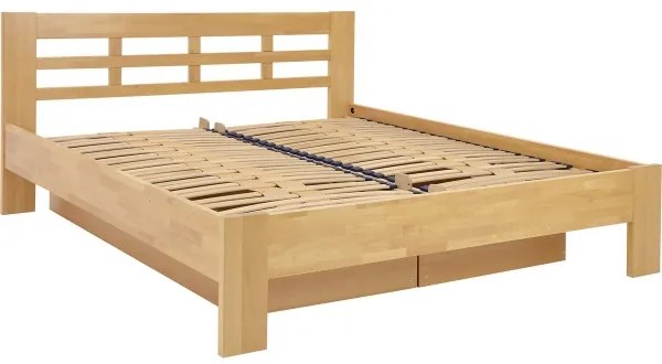 Franciaágy tömör fából tárolóhellyel ANGELA 180x200 cm bükk