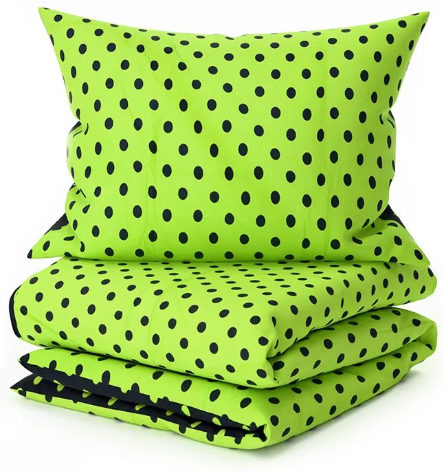 COLAM zöld-fekete pamut ágyneműhuzat Ágyneműhuzat mérete: 70 x 90 cm | 140 x 200 cm