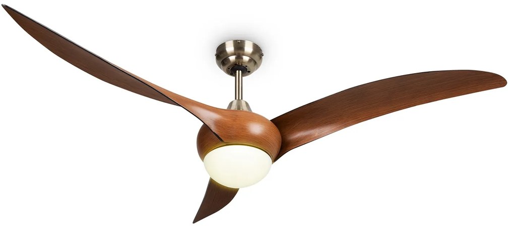 Klarstein Monteverde, mennyezeti ventilátor, mennyezeti lámpa, 52", 8376  m³ /ó, 3 lapát