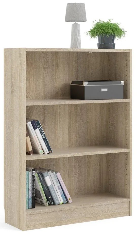 Basic könyvespolc tölgyfa dekorral 79 x 107 cm - Tvilum