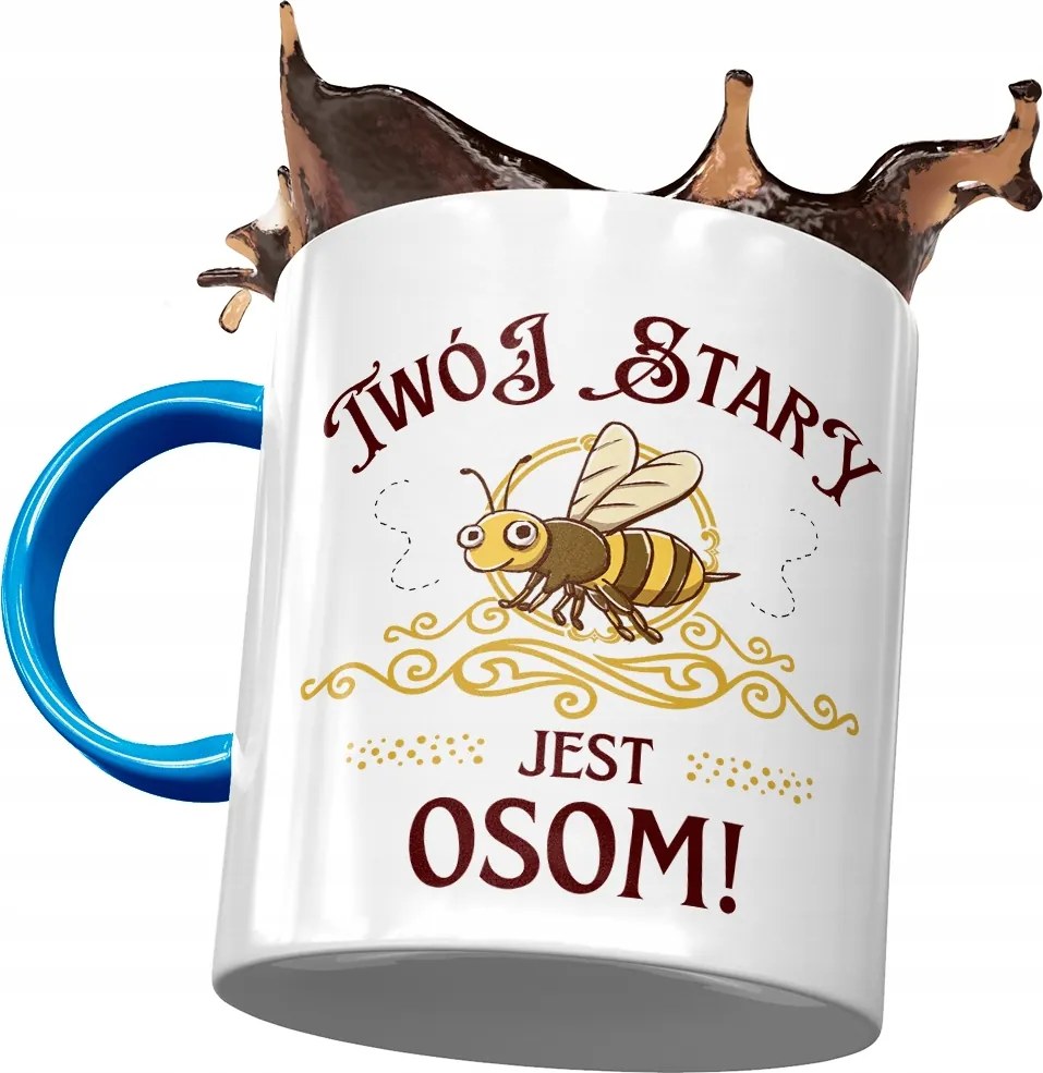 Kék Bögre A Régi Darázs Nyomtatott Fotóval