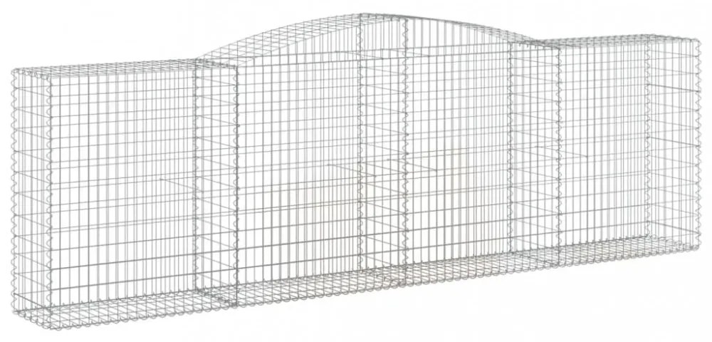 vidaXL 4 db íves horganyzott vas gabion kosár 400x50x120/140 cm