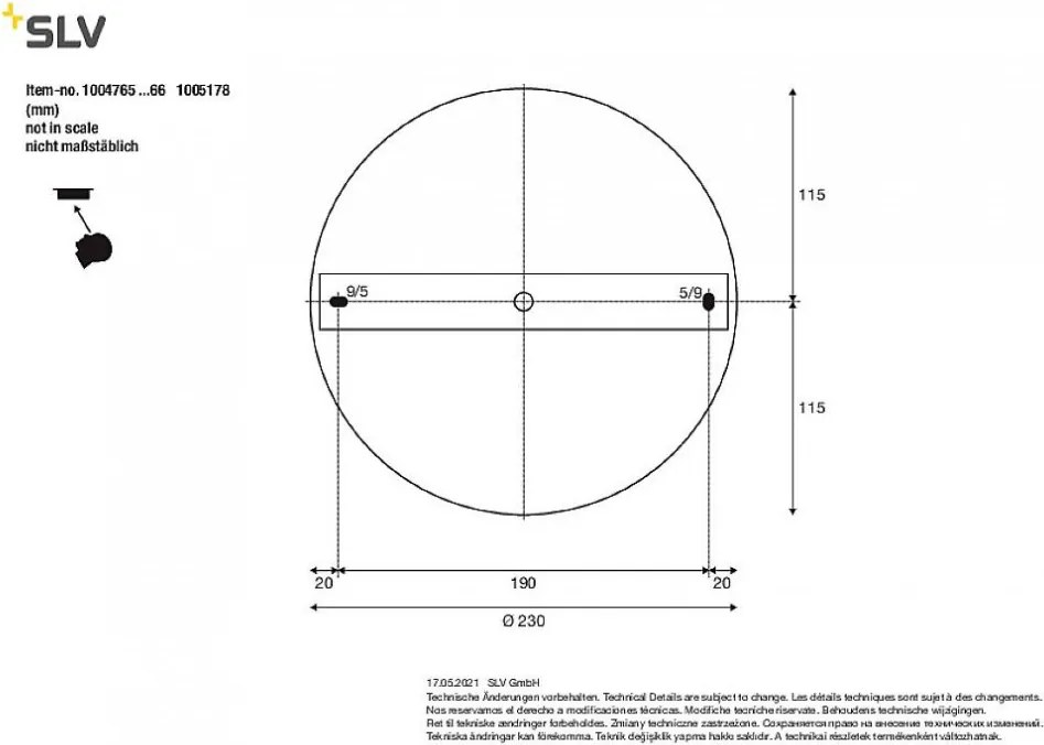 SLV 1004766 ONE Modern Led Függesztett Lámpa LED IP20