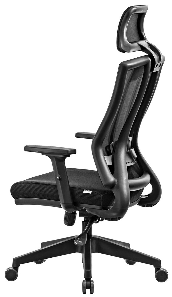 Ello ergonómikus irodai forgószék deréktámasszal, fejtámasszal, 3D Air mesh hálós