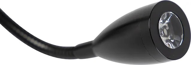 Wandlamp zwart met flexarm en kap beige van teddy stof 18cm - Brescia Combi