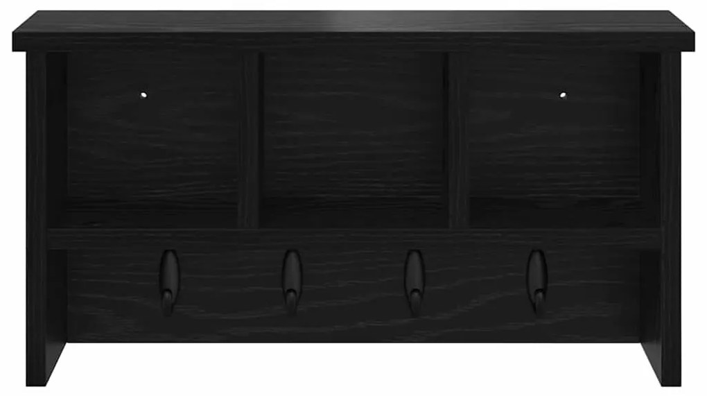 Fali Kabáthorog polcokkal Musta tammi 50 x 16 x 26 cm Faanyag